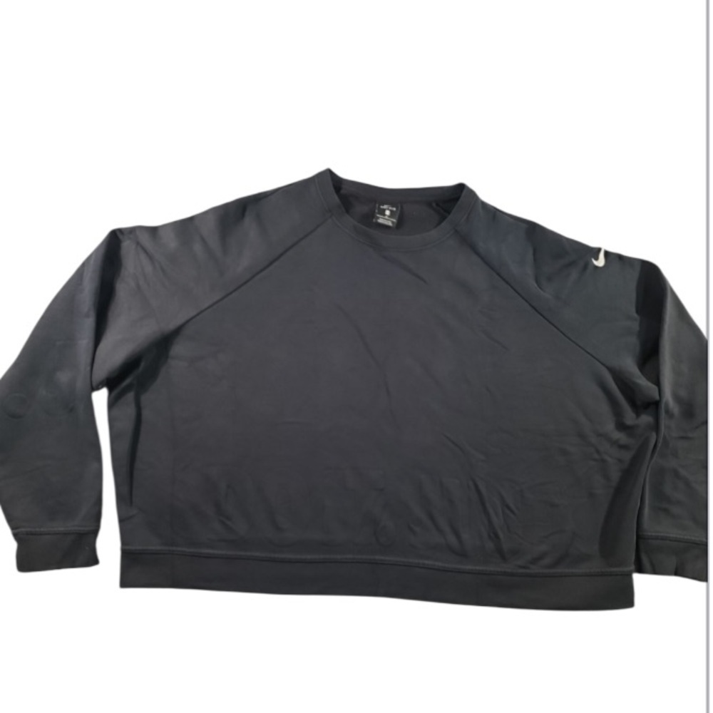Nike Dri Fit Women's 2X Black Cropped Just Do It Swoosh Athletic Seeatshirt